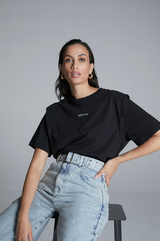 Logo Tee with Shoulder Details